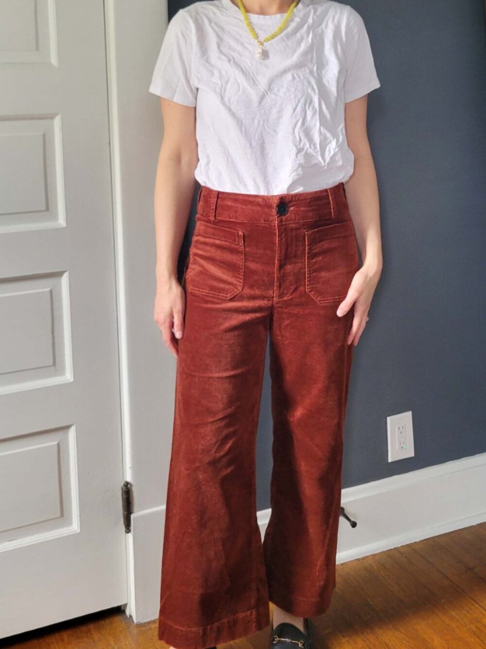 The Colette Crop Wide Leg Corduroy Pant- Anthropologie- Size 28